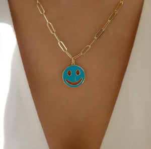 Cuban Chain (Acero Inoxidable) Happy Face Necklace