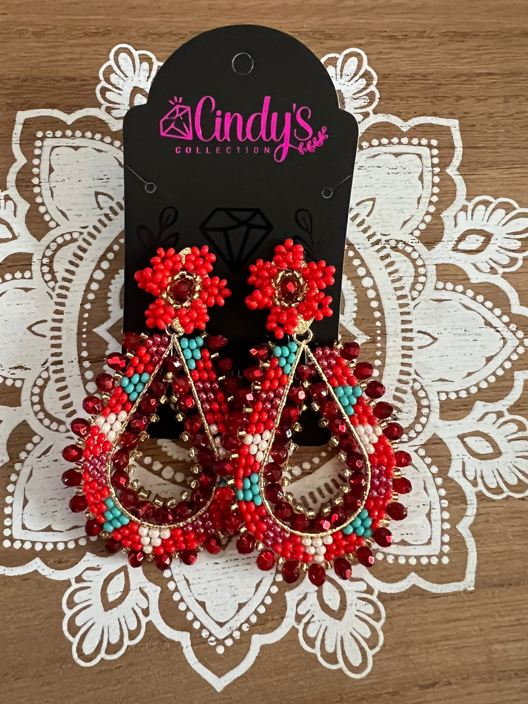 Collection Mi Tierra Rojo seduction Valerie Handmade Earrings