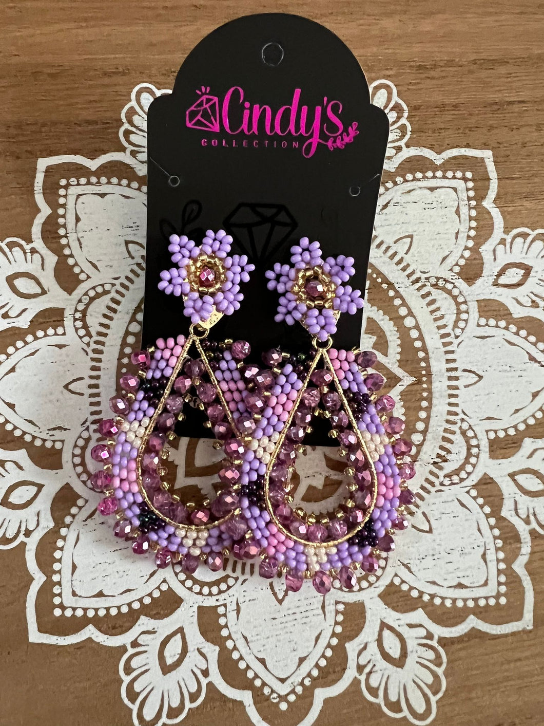 Collection Mi Tierra Purple Cocktail Valerie Handmade Earrings