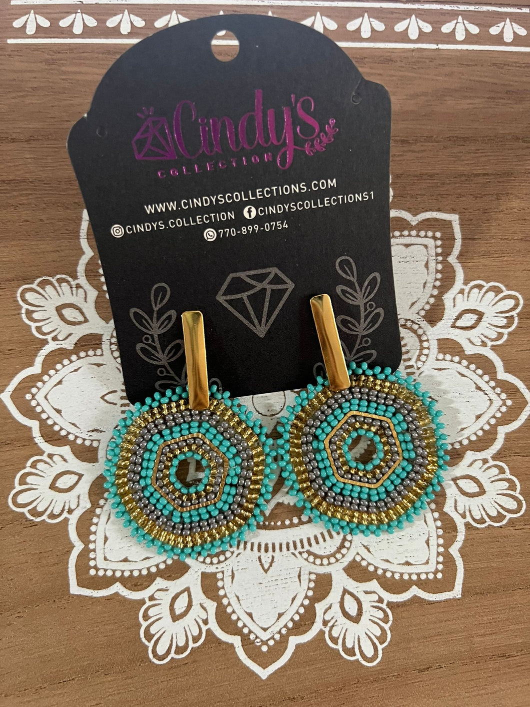 Collection Mi Tierra Hechos a Mano Tonos Turquesa Earrings