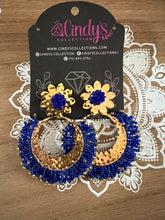 Load image into Gallery viewer, Collection Mi Tierra Hechos a Mano Maxi Royal Blue Earrings
