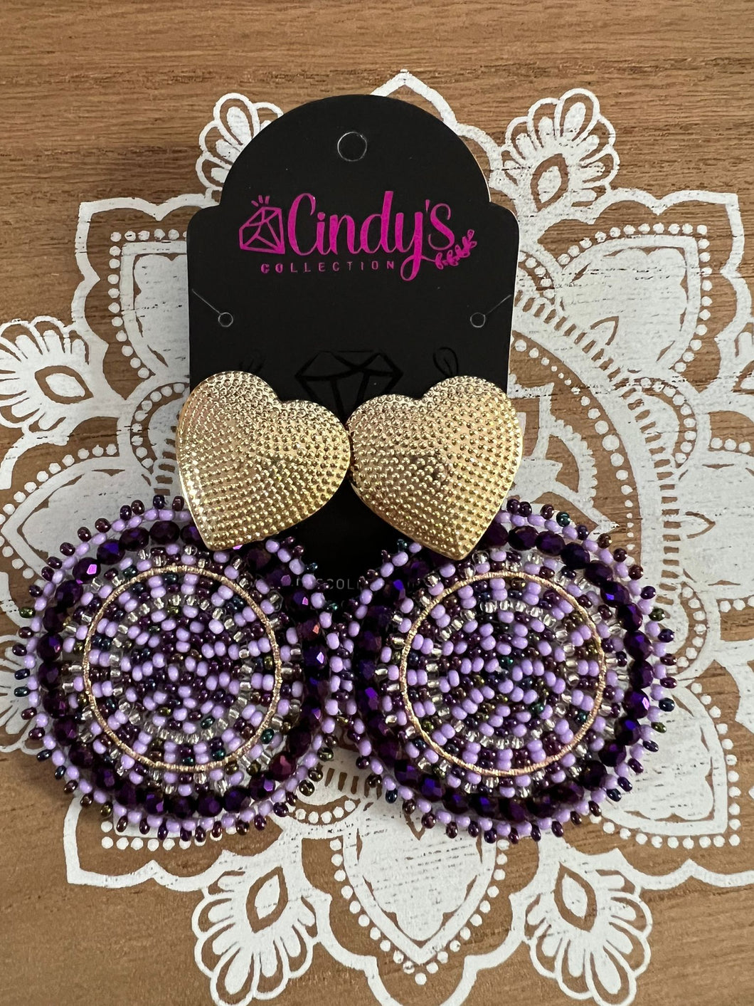 Collection Mi Tierra Sophia Purple Cocktail Handmade Earrings