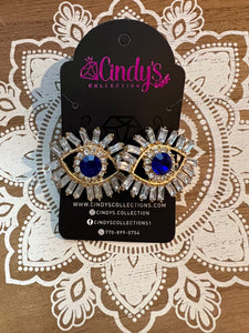 Maxi Rhinestone Evil Eye Earrings