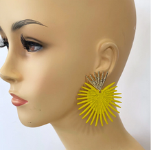 Load image into Gallery viewer, Rossana Yellow Spikes Earrings
