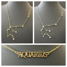 Cargar imagen en el visor de la galería, Zodiac Sign Constellation Chain Necklace with Clear Stones
