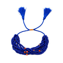 Load image into Gallery viewer, Blue Beaded Bracelet Evil Eye
