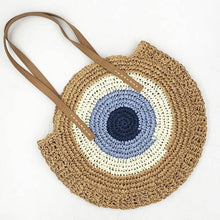 Cargar imagen en el visor de la galería, Evil Eye Staw Fashion Bag (Dark Brown)
