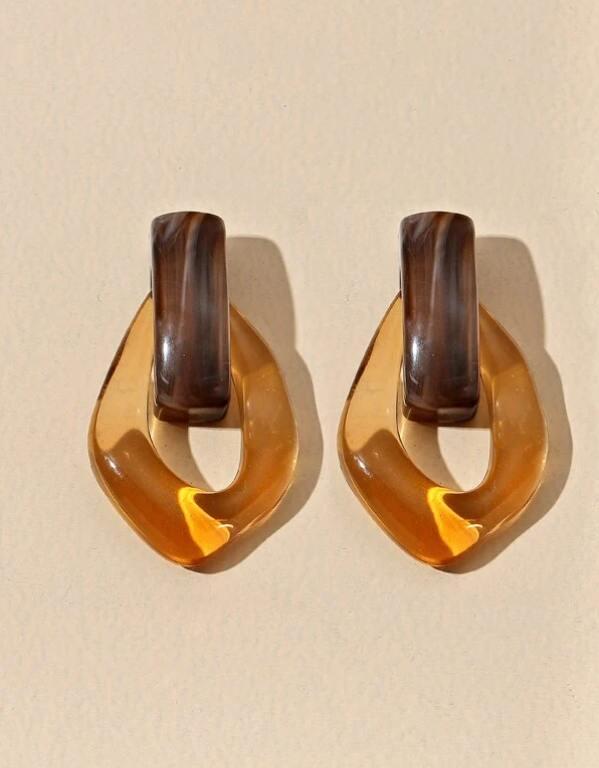 Resin Brown Earrings