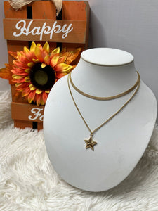 Multilayer cuban chain Necklace (star)