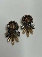 Load image into Gallery viewer, Gold Small Rhinestone Earrings
