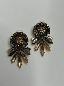 Gold Small Rhinestone Earrings