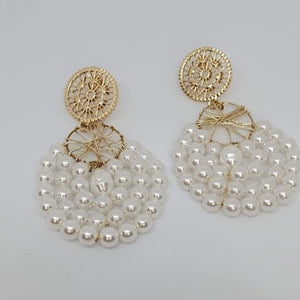 Gold and Pearls Handmade Earrings