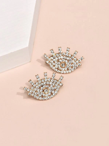 Rhinestone Evil Eye Studs