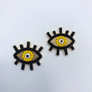 Yellow Evil Eye Studs