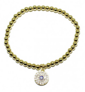 Evil Eye Gold Bracelet (Acero Inoxidable)