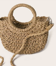 Load image into Gallery viewer, Khaki Straw Bag
