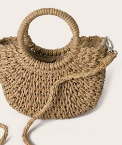 Khaki Straw Bag