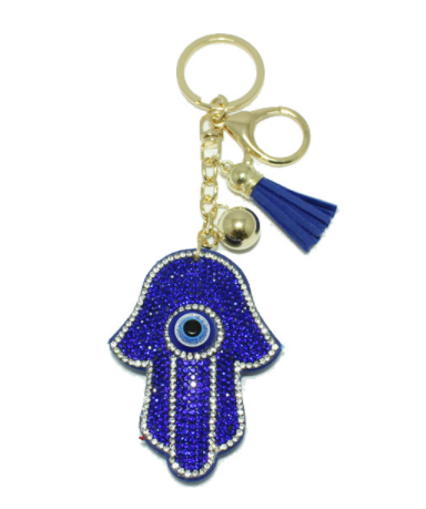 Evil Eye Hamsa Crystal Handmade KeyChain