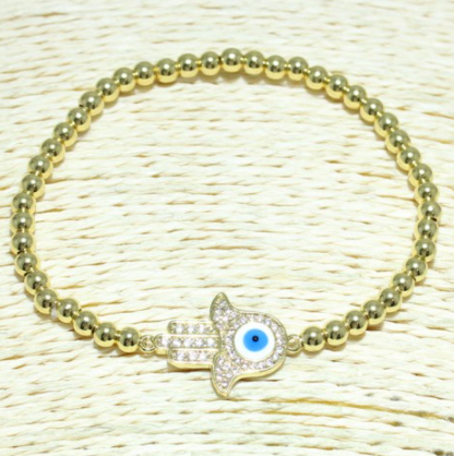 Hamsa Charm Bracelet (Acero Inoxidable)