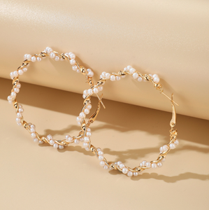 Glam Hoops with Pearls