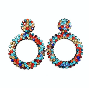 Multi Color Rhinestone light weight Earrings