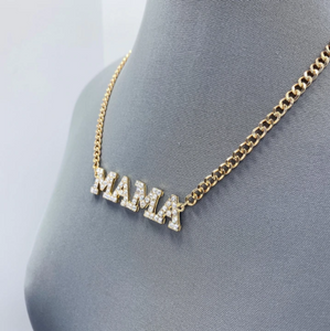 Rhinestone MAMA Necklace