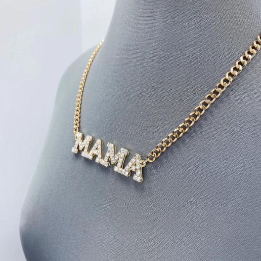 Rhinestone MAMA Necklace