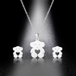 Osito Necklace and Earrings (Stainless Steel)