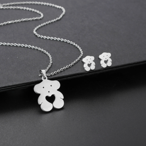 Osito Necklace and Earrings (Stainless Steel)