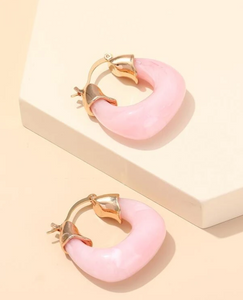 Pink Resin Glam Hoops