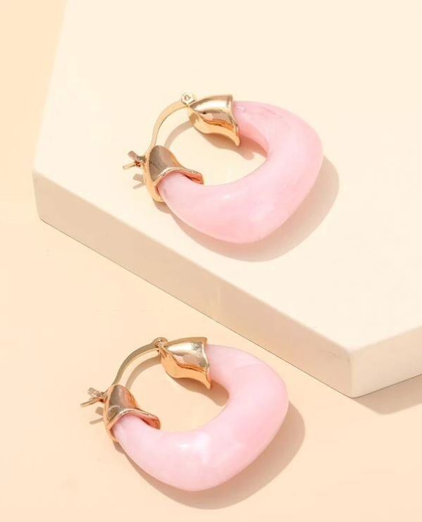 Pink Resin Glam Hoops