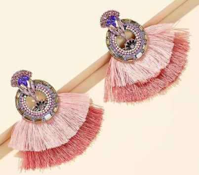 Pink Glam Tassel Earrings