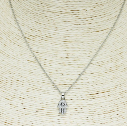 Silver Hamsa Necklace (Acero Inoxidable)