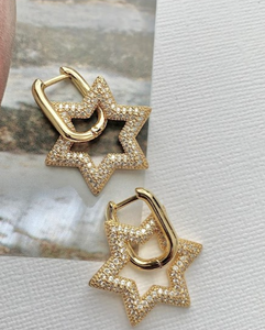 Gold Star Glam Earrings