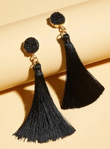 Black Tassel Earrings