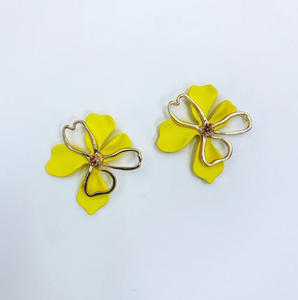 Yellow Flower Glam Studs